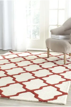 Safavieh Cambridge Rug Collection CAM121I - Ivory / Rust Today Only