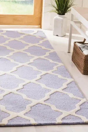 Handmade Safavieh Cambridge Rug Collection CAM121C - Lavander / Ivory