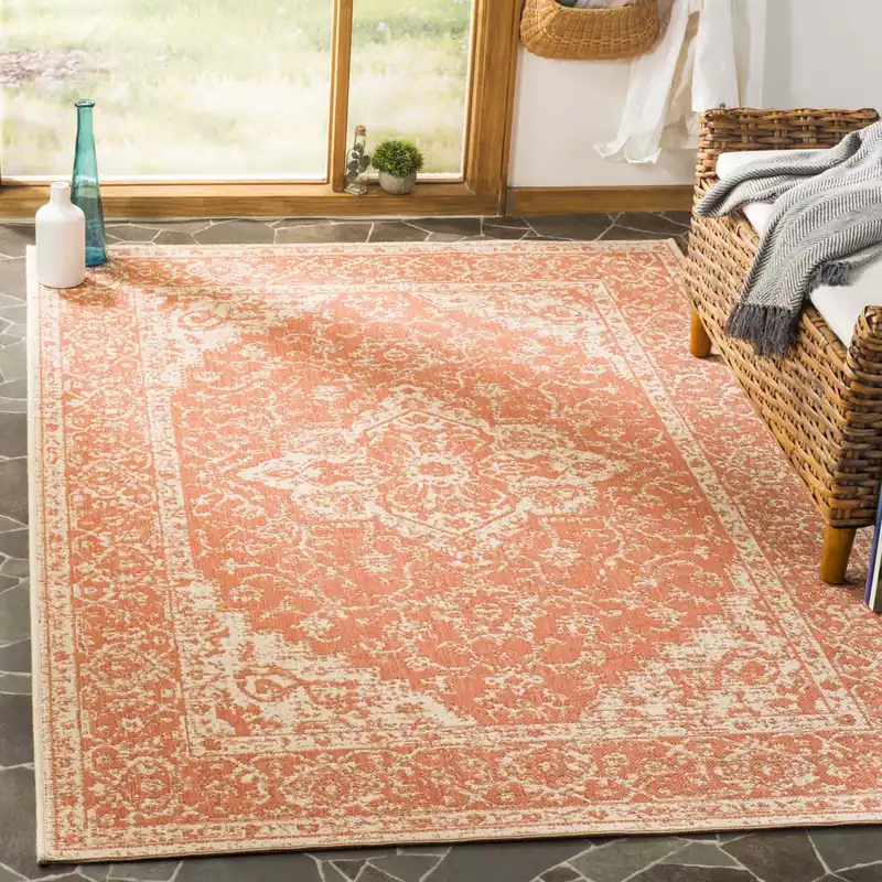 Buy Online Safavieh Linden 100 Rug Collection LND137P - Rust / Creme