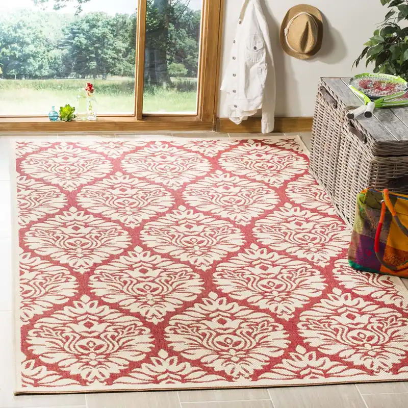 Safavieh Linden 100 Rug Collection LND135Q - Red / Creme Place Order