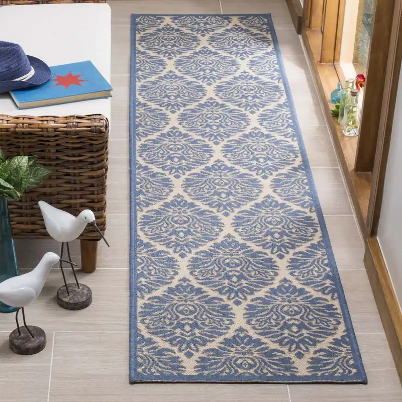 Safavieh Linden 100 Rug Collection LND135N - Cream / Blue Limited Time