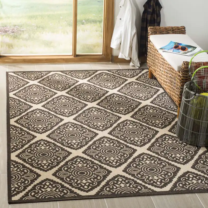 Safavieh Linden 100 Rug Collection LND132U - Creme / Brown Exclusive Offer