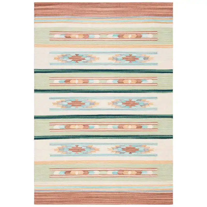 Safavieh Cotton Kilim Rug Collection KLC301T - Brown / Ivory Same Day Shipping