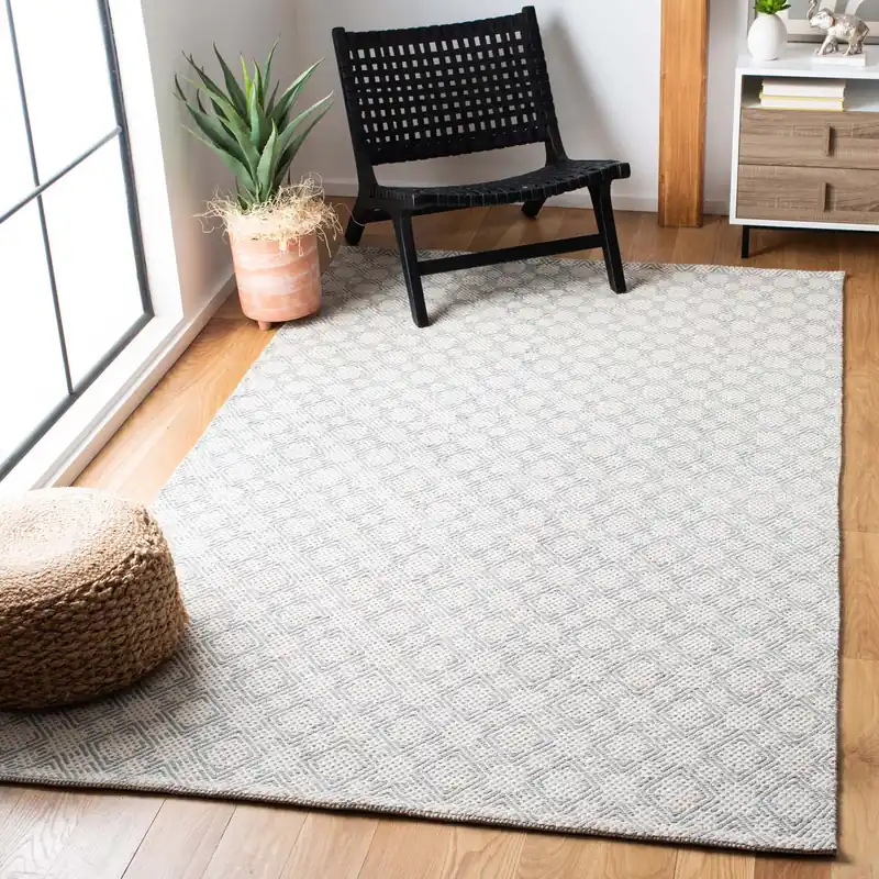 Safavieh Klc-Cotton Kilim Rug Collection KLC222B - Grey / Ivory Weekend Sale