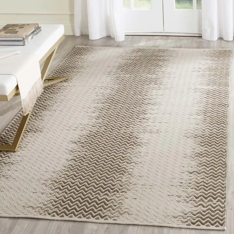 One Day Deal Safavieh Klc-Cotton Kilim Rug Collection KLC121B - Brown / Ivory