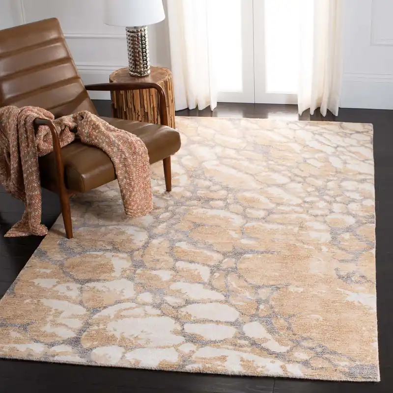 Safavieh Restoration Vintage Rug Collection RVT112D - Gold / Ivory Original