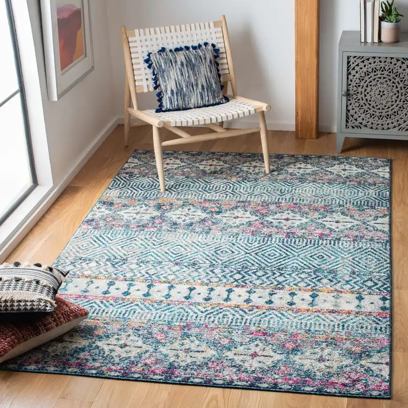Final Sale Safavieh Madison 700 Rug Collection MAD797K - Denim Blue / Purple
