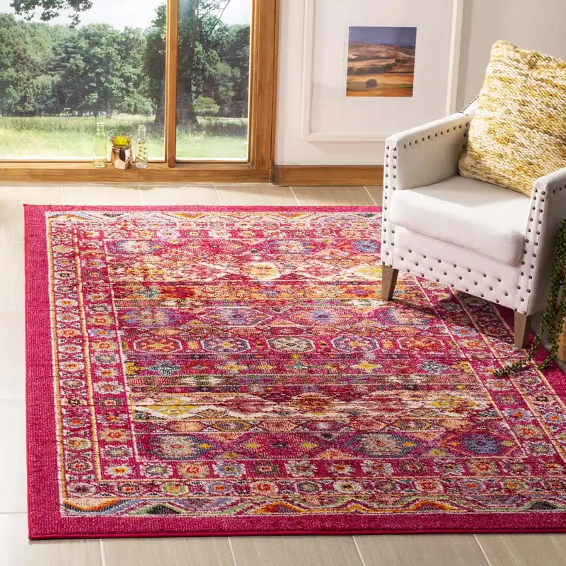Safavieh Madison 300 Rug Collection MAD307R - Fuchsia / Fuchsia Fresh Stock
