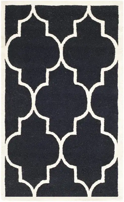 Brand New Contemporary Area Rug, CAM134E, 90 X 150 cm in Black / Ivory