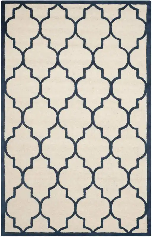 Express Delivery Contemporary Area Rug, CAM134Z, 120 X 180 cm in Ivory / Navy