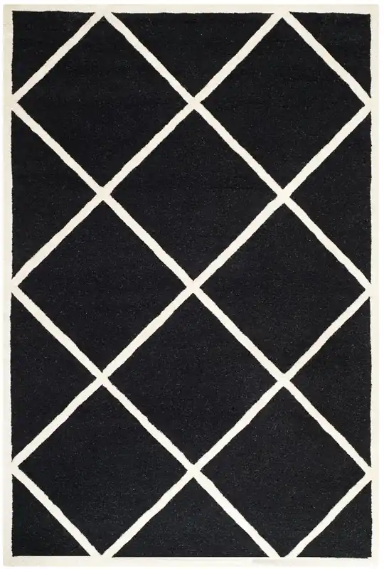 Final Sale Contemporary Area Rug, CAM136E, 200 X 300 cm in Black / Ivory