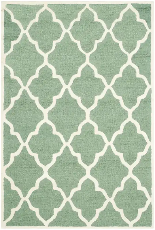 Cheap Contemporary Area Rug, CAM312T, 120 X 180 cm in Teal / Ivory