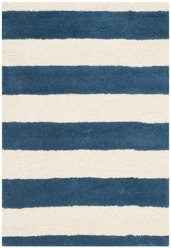 Price Cut Contemporary Area Rug, CAM154B, 90 X 150 cm in Navy / Ivory