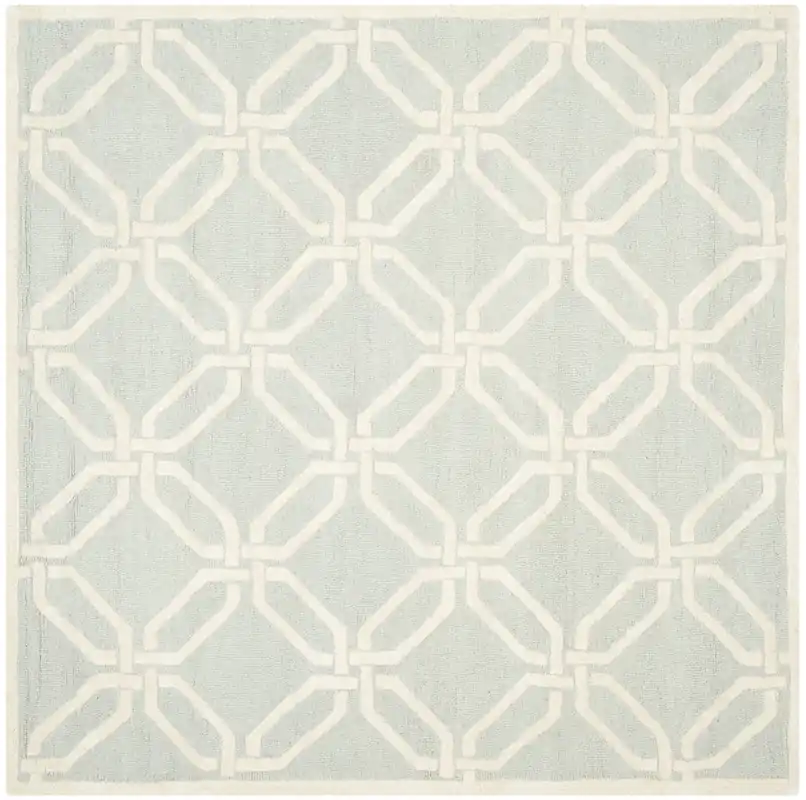 Contemporary Square Area Rug, CAM311L, 182 X 182 cm in Light Grey / Ivory Super Sale