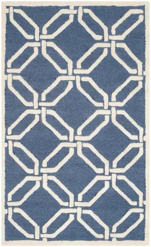 Contemporary Area Rug, CAM311M, 120 X 180 cm in Navy / Ivory Buy Today
