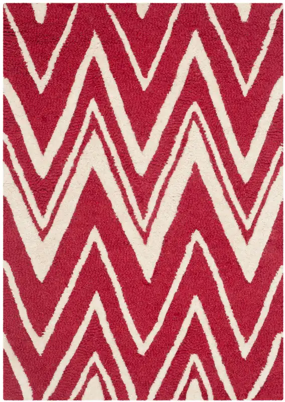 Factory Price Contemporary Area Rug, CAM711H, 90 X 150 cm in Red / Ivory