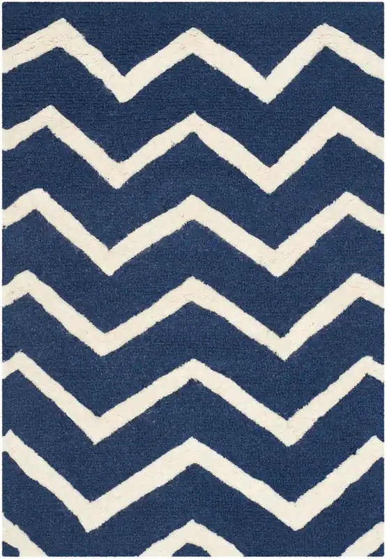 Contemporary Area Rug, CAM714M, 90 X 150 cm in Navy / Ivory Direct From Factory