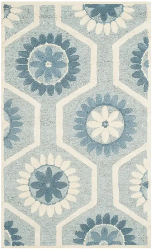 Contemporary Area Rug, CAM715B, 90 X 150 cm in Blue / Ivory Low Price