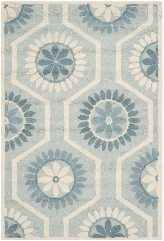 Instant Buy Contemporary Area Rug, CAM715B, 120 X 180 cm in Blue / Ivory