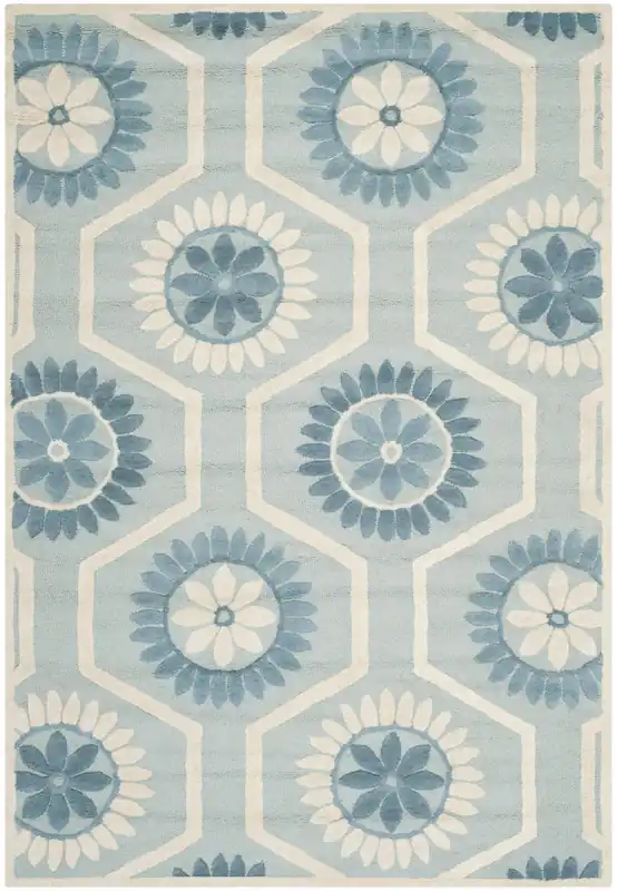 Grab Now Contemporary Area Rug, CAM715B, 160 X 230 cm in Blue / Ivory