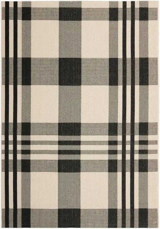 Contemporary Area Rug, CY6201-216, 120 X 180 cm in Black / Bone Fast Shipping