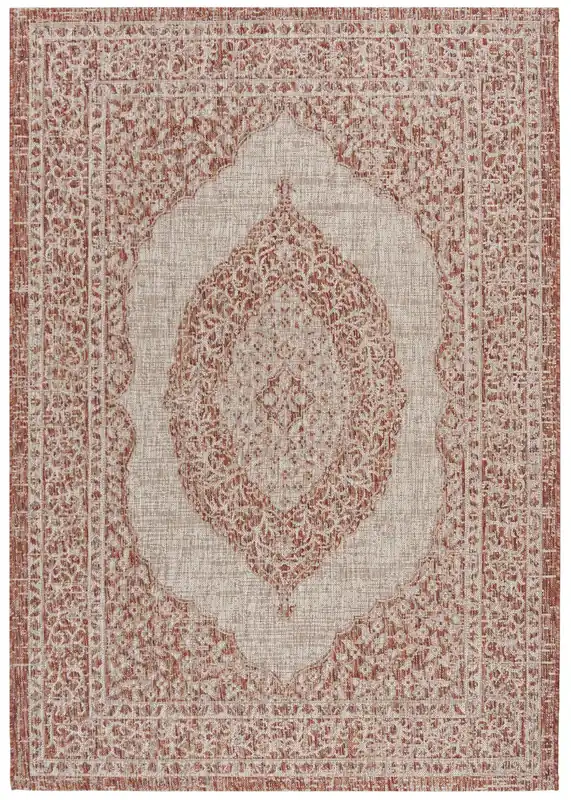 Contemporary Area Rug, CY8751-36512, 120 X 180 cm in Light Beige / Terracotta Best Price