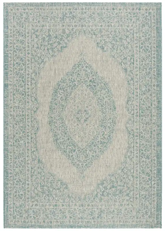 While Supplies Last Contemporary Area Rug, CY8751-37112, 120 X 180 cm in Light Grey / Aqua