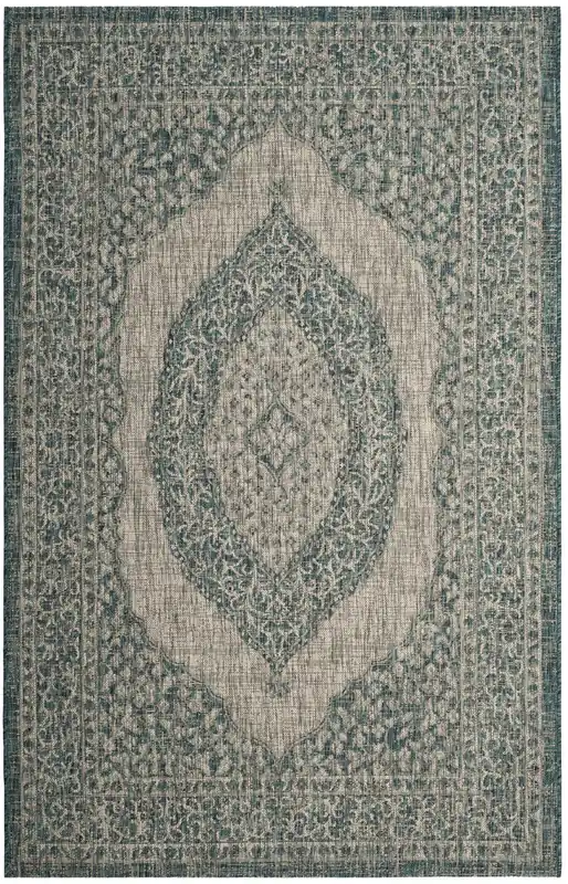 Contemporary Area Rug, CY8751-37212, 243 X 335 cm in Light Grey / Teal Shop Now