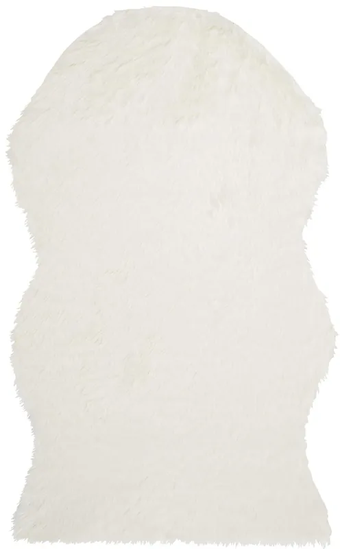 Faux Fur Sheepskin Area Rug, FSS115A, 90 X 150 cm in Ivory Super Sale