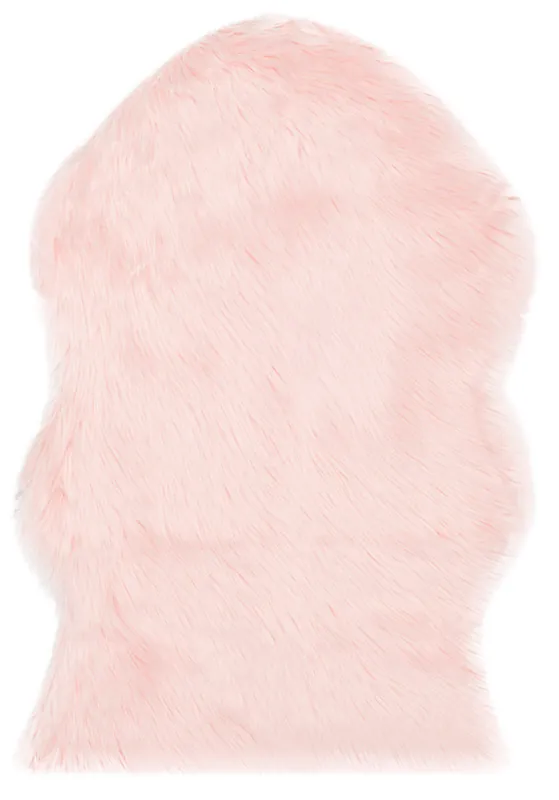 Popular Faux Fur Sheepskin Area Rug, FSS115G, 90 X 150 cm in Pink