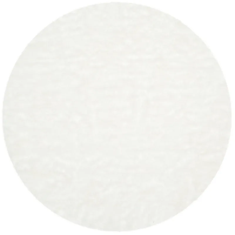 One Day Deal Faux Fur Sheepskin Round Area Rug, FSS235A, 121 X 121 cm in Ivory