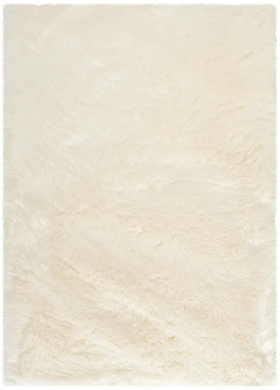 Faux Fur Sheepskin Area Rug, FSS235A, 152 X 213 cm in Ivory Exclusive