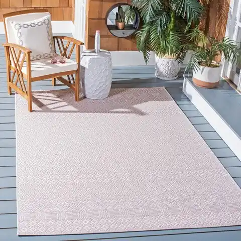 Must Have Safavieh Courtyard Rug Collection CY8235-56212 - Ivory / Soft Pink