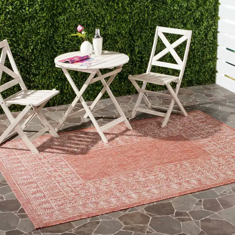 One Day Deal Safavieh Courtyard Rug Collection: CY8482-37321 - Black / Natural