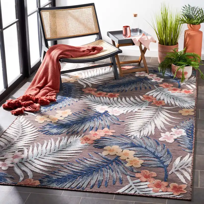 Fan Favorite Safavieh Cabana Rug Collection: CBN458T - Brown / Blue