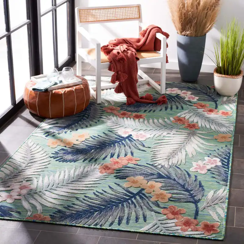 Special Offer Safavieh Cabana Rug Collection: CBN451Y - Green / Navy