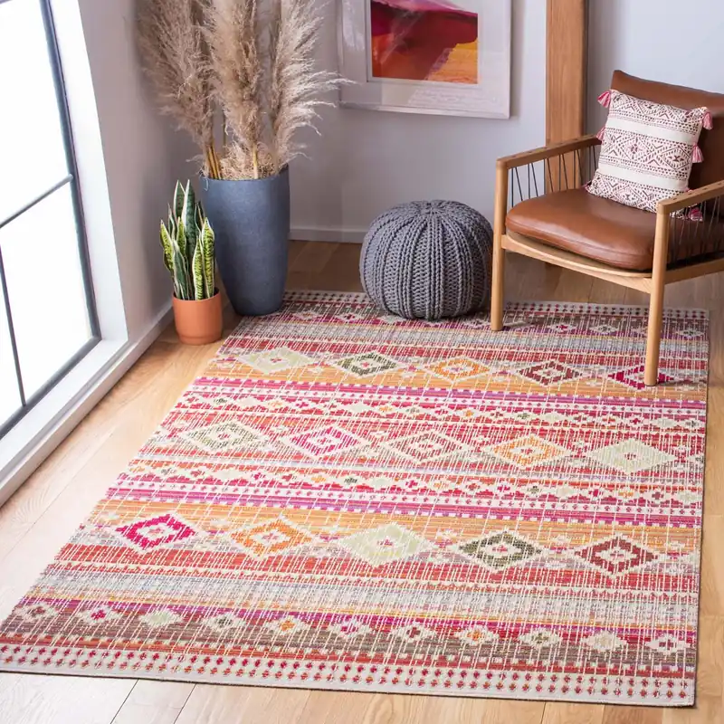 Luxury Safavieh Montage 200 Rug Collection MTG271Q - Red / Fuchsia