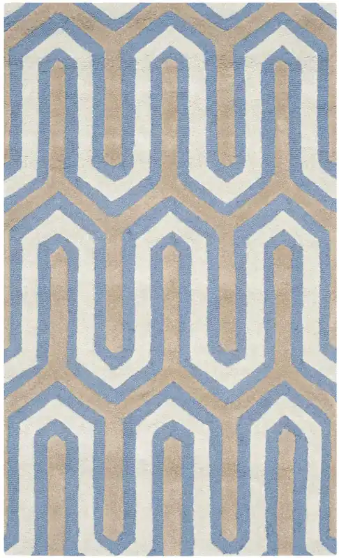 Contemporary Area Rug, CAM351M, 90 X 150 cm in Navy / Grey One Day Deal