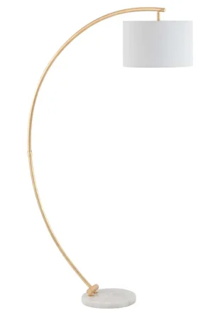 Safavieh Madigan Floor Lamp - Gold / White Handmade