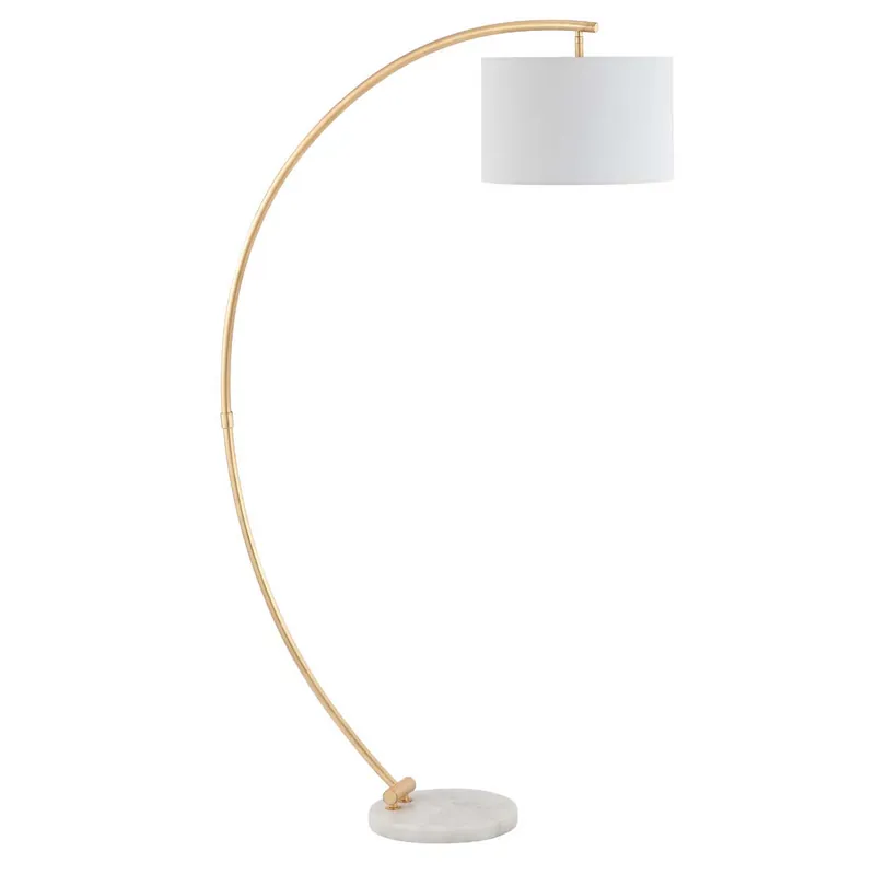 Safavieh Madigan Floor Lamp - Gold / White Handmade