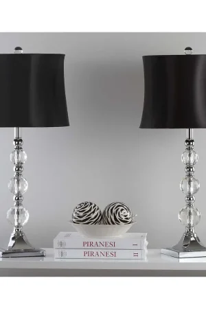 Worldwide Shipping Safavieh Maeve 28 Inch H Crystal Ball Lamp-Clear (Set of 2)