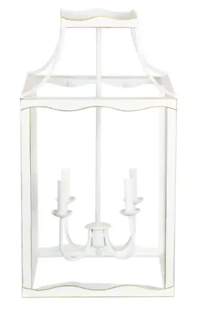 Worldwide Shipping Soft White & Gold Large Lantern