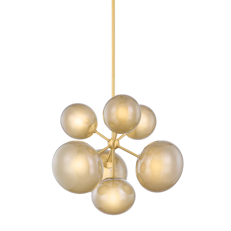 Zaley Chandelier - Aged Brass | Mitzi Lighting - H1073807-AGB Handmade
