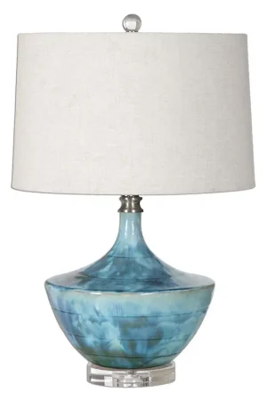 Worldwide Shipping Uttermost Chasida Blue Ceramic Lamp