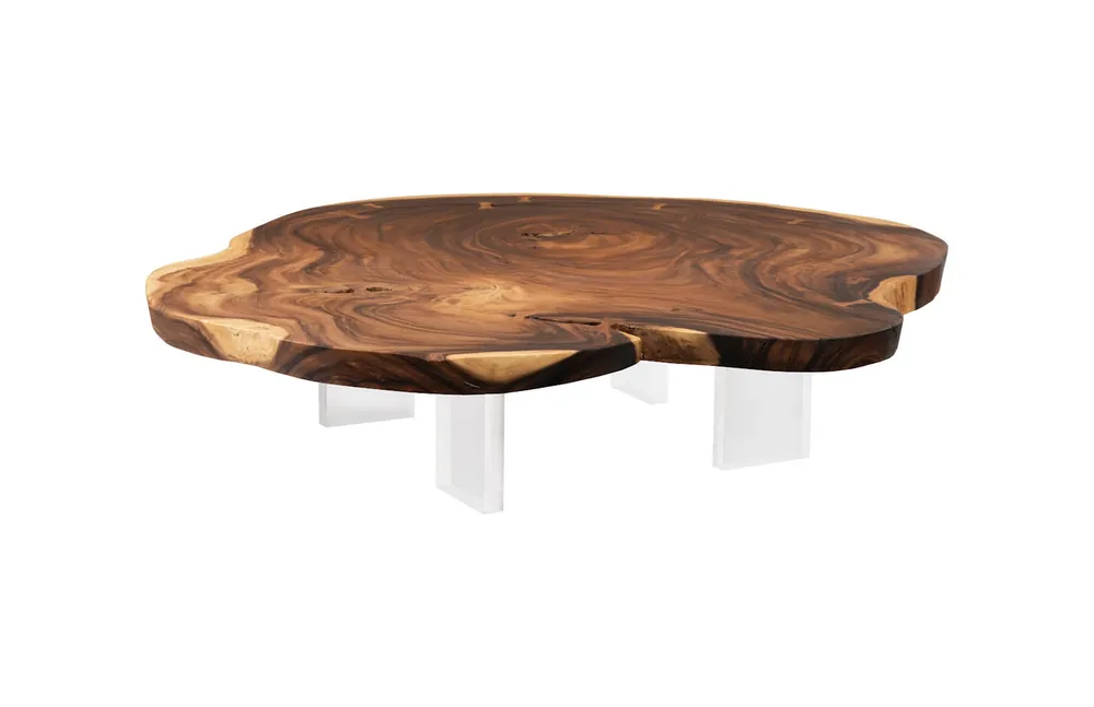 Best Choice Floating Coffee Table With Acrylic Legs, Natural, Size Varies | Phillips Collection - TH69602