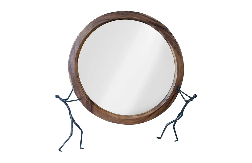 Atlas Mirror, Chamcha Wood, Natural, Metal | Phillips Collection - TH100569 No Minimum Order