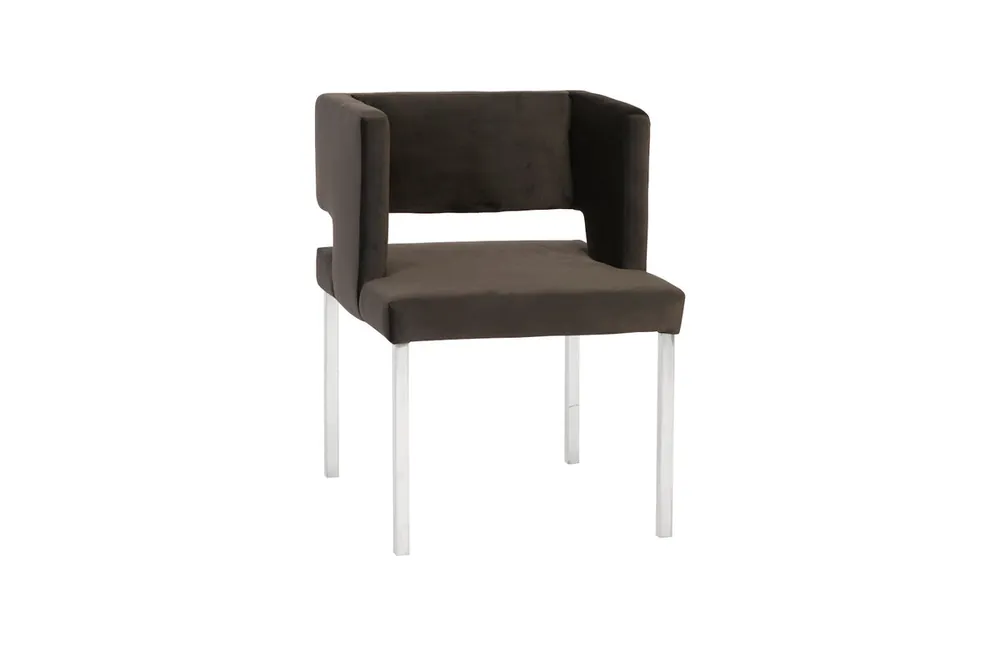 Raffia Dining Chair, Black, Stainless Steel Legs | Phillips Collection - PH96669 Buy Direct