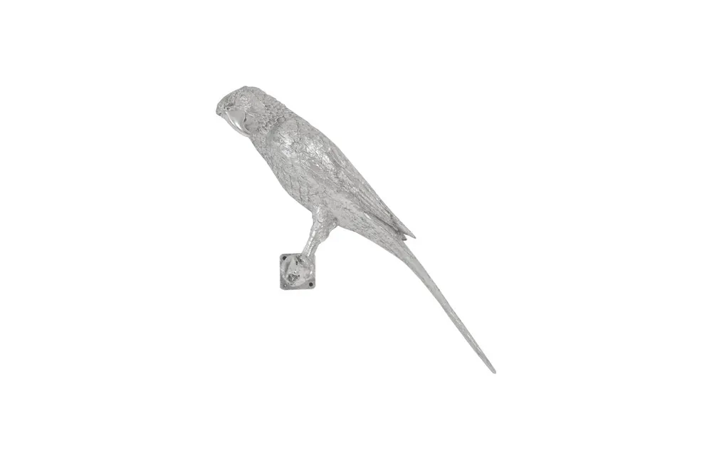 Parrot Looking Left Wall Art, Resin, Silver Leaf | Phillips Collection - PH95595 Buy Online
