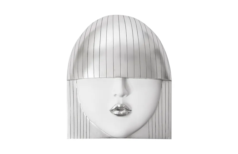 Fashion Faces Wall Art, Large, Kiss, White And Silver Leaf | Phillips Collection - PH94745 Fresh Stock