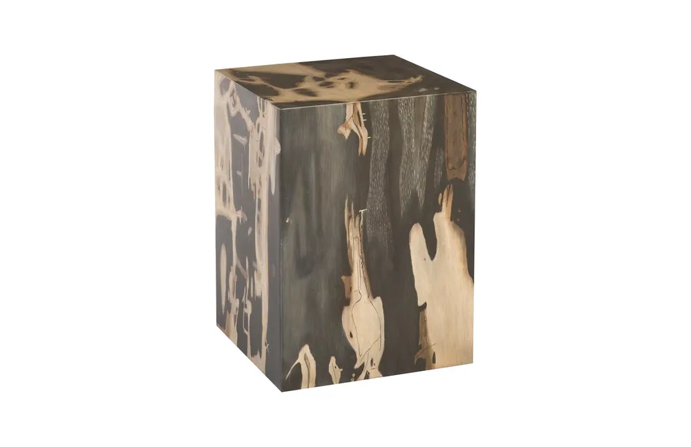 Cast Petrified Wood Stool, Resin, Square | Phillips Collection - PH94497 Buy Direct